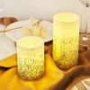 LED-Echtwachs-Kerzen 2er-Set, Elfenbein/goldfarben -Innenleuchten Verkaufsladen 10681913 3 202112161238