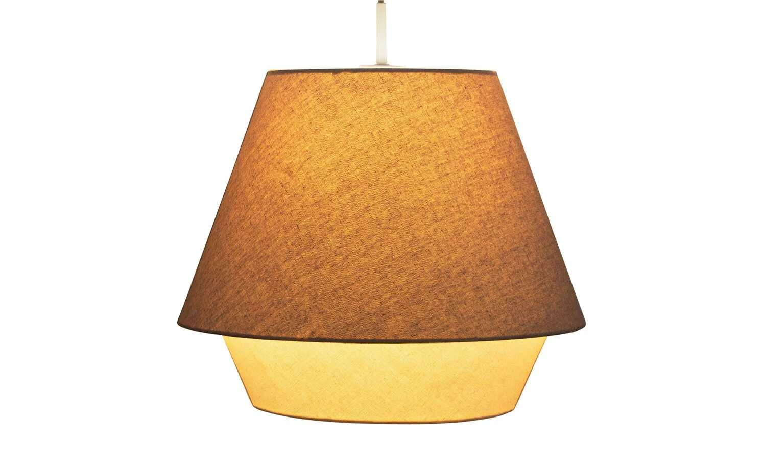 Pendelleuchte, 1-flammig Stoff grau/weiß 6 Pendelleuchte, 1-flammig Stoff grau/weiß – Bild 4