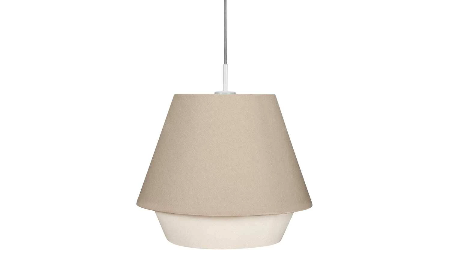 Pendelleuchte, 1-flammig Stoff grau/weiß 5 Pendelleuchte, 1-flammig Stoff grau/weiß – Bild 3