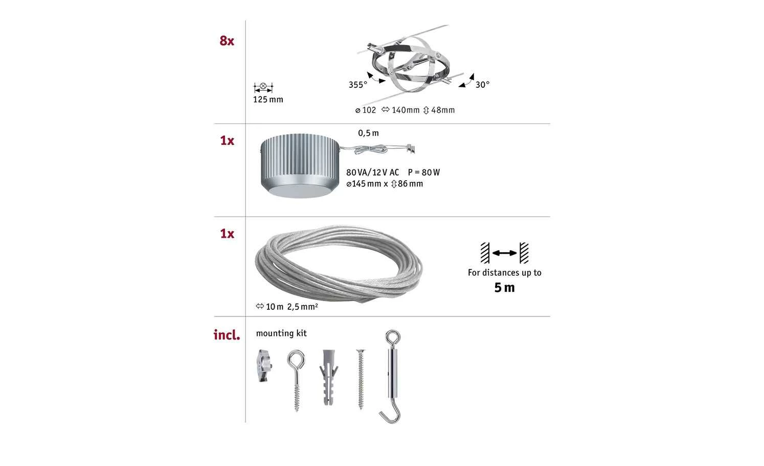 Seilsystem, Basisset, chrom/matt 5 Seilsystem, Basisset, chrom/matt – Bild 3