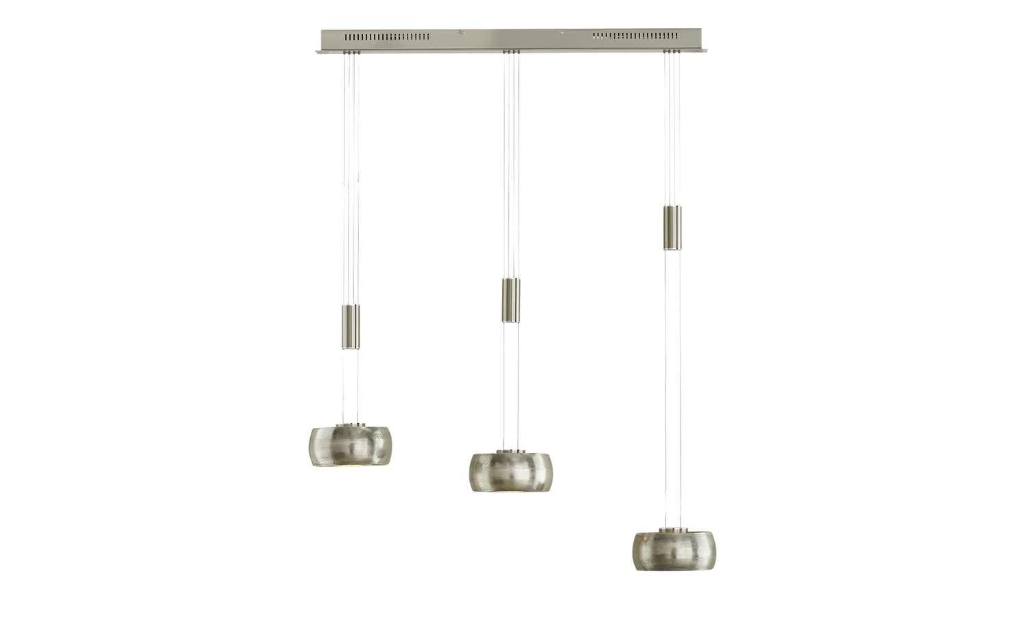 Fischer-Honsel LED-Pendelleuchte, 3-flammig, Schirme Nickel-matt antik 11 Fischer-Honsel LED-Pendelleuchte, 3-flammig, Schirme Nickel-matt antik – Bild 9