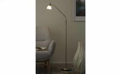 Stehleuchte, 1-flammig, Nickel-matt mit Flexarm