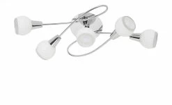 Deckenleuchte, 5-flammig, chrom/ Glas, weiß -Innenleuchten Verkaufsladen 10685935 3 202103161244