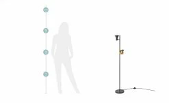 Trio Stehleuchte, 2-flammig, schwarz/goldfarb. -Innenleuchten Verkaufsladen 10686237 10 202106092233