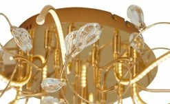 B-Leuchten LED-Deckenleuchte, messing poliert mit Glasblättern | Messing glänzend -Innenleuchten Verkaufsladen 10686545 2 202203072250