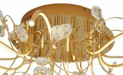 B-Leuchten LED-Deckenleuchte, messing poliert mit Glasblättern | Messing glänzend -Innenleuchten Verkaufsladen 10686545 4 202203072250