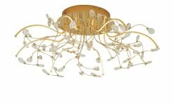 B-Leuchten LED-Deckenleuchte, messing poliert mit Glasblättern | Messing glänzend -Innenleuchten Verkaufsladen 10686545 5 202203072250