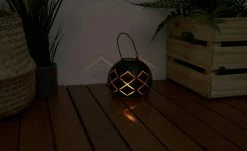 Solar-Tischleuchte, schwarz Metall