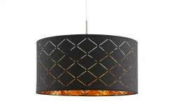 Stoffpendelleuchte, 1-flammig, Schirm schwarz/goldfarben -Innenleuchten Verkaufsladen 10688574 3 202202171234