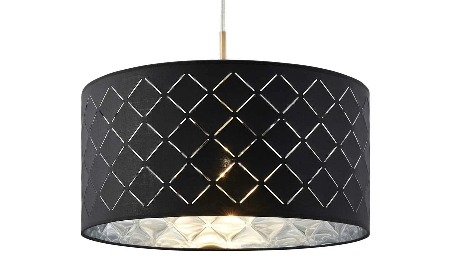 Stoffpendelleuchte, 1-flammig, Schirm grau/silber 8 Stoffpendelleuchte, 1-flammig, Schirm grau/silber – Bild 6