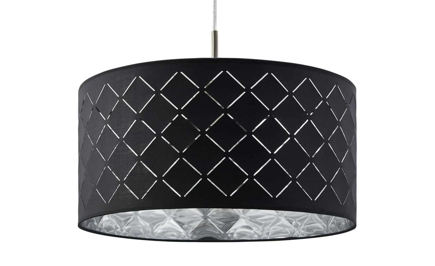 Stoffpendelleuchte, 1-flammig, Schirm grau/silber 3 Stoffpendelleuchte, 1-flammig, Schirm grau/silber