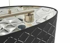 Stoffpendelleuchte, 3-flammig, Schirm grau/silber -Innenleuchten Verkaufsladen 10688602 2 201906051425