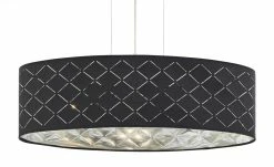 Stoffpendelleuchte, 3-flammig, Schirm grau/silber -Innenleuchten Verkaufsladen 10688602 4 201906051425