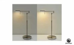 B-Leuchten Bridge-Tischleuchte 1-flammig Nickel matt