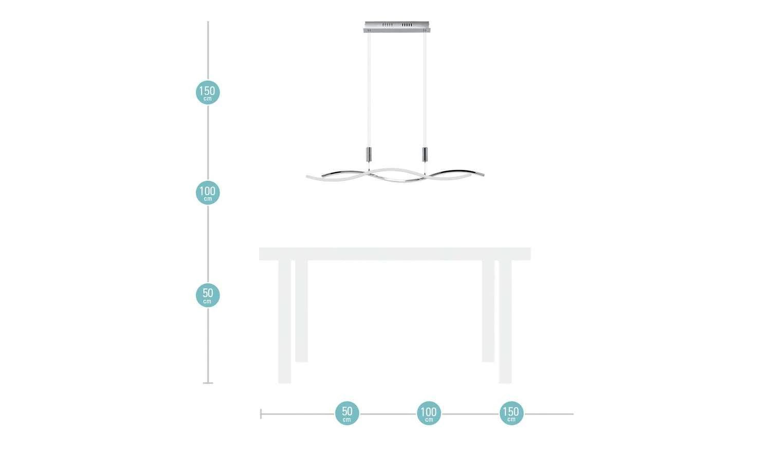 KHG LED-Pendelleuchte, chrom `Wavy´ 12 KHG LED-Pendelleuchte, chrom `Wavy´ – Bild 10