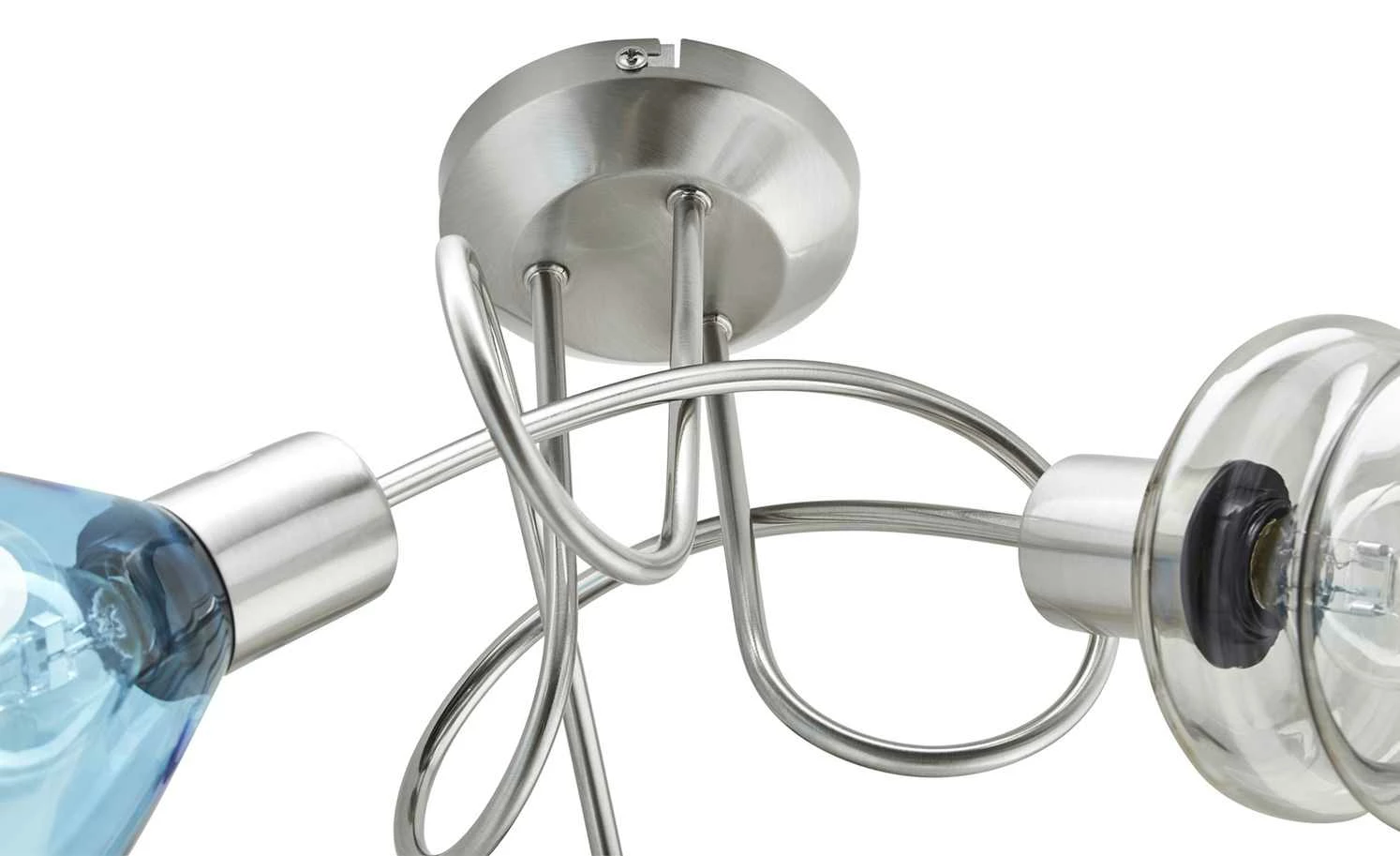 Deckenleuchte, 3-flammig, Gläser in bunt 7 Deckenleuchte, 3-flammig, Gläser in bunt – Bild 5