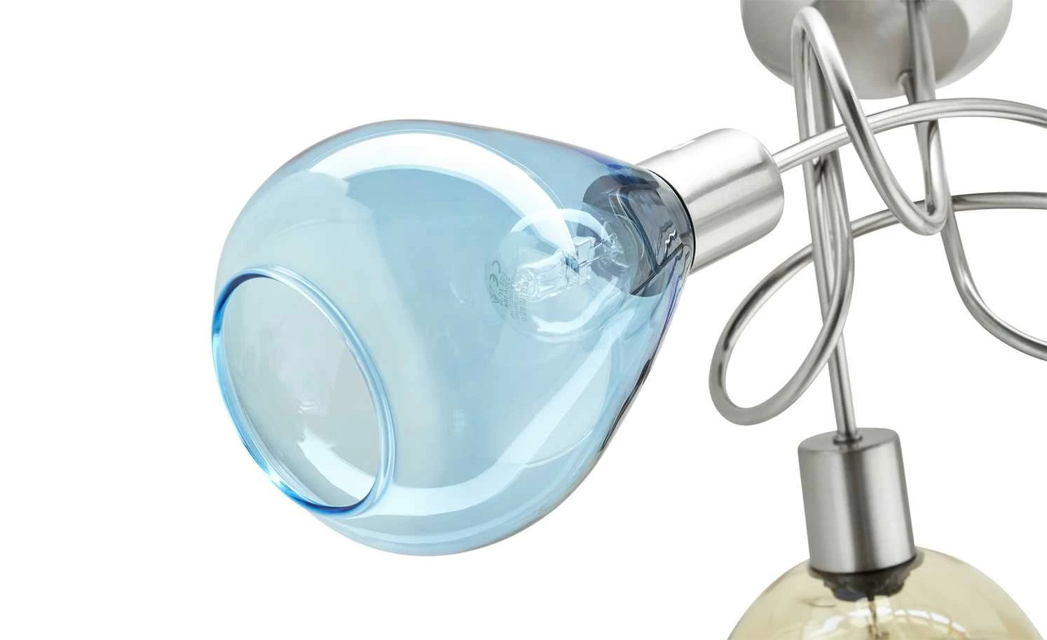 Deckenleuchte, 3-flammig, Gläser in bunt 8 Deckenleuchte, 3-flammig, Gläser in bunt – Bild 6