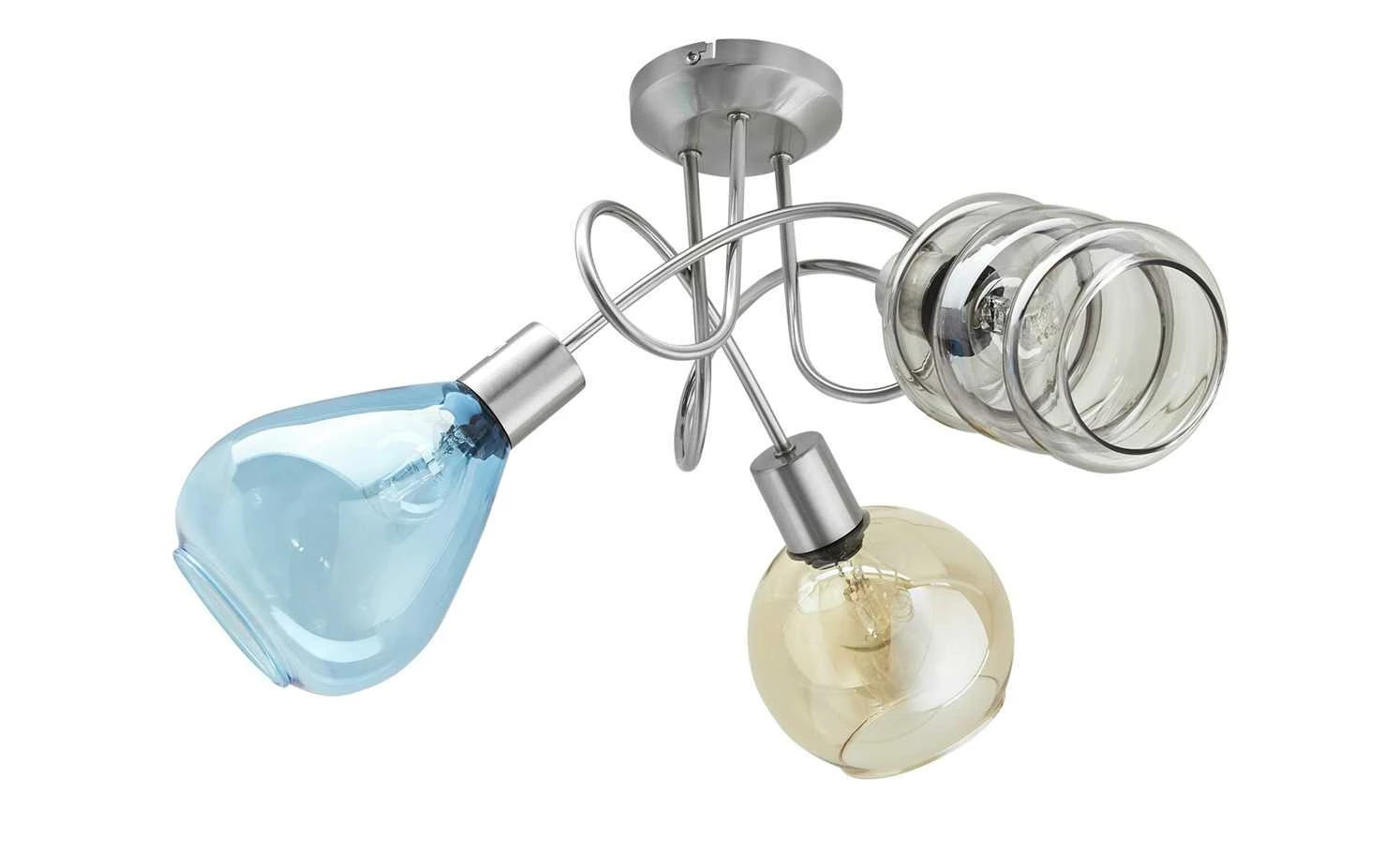 Deckenleuchte, 3-flammig, Gläser in bunt 9 Deckenleuchte, 3-flammig, Gläser in bunt – Bild 7