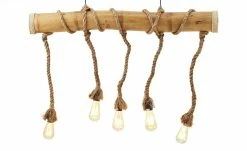 HOME STORY Pendelleuchte, 5-flammig, Bambus