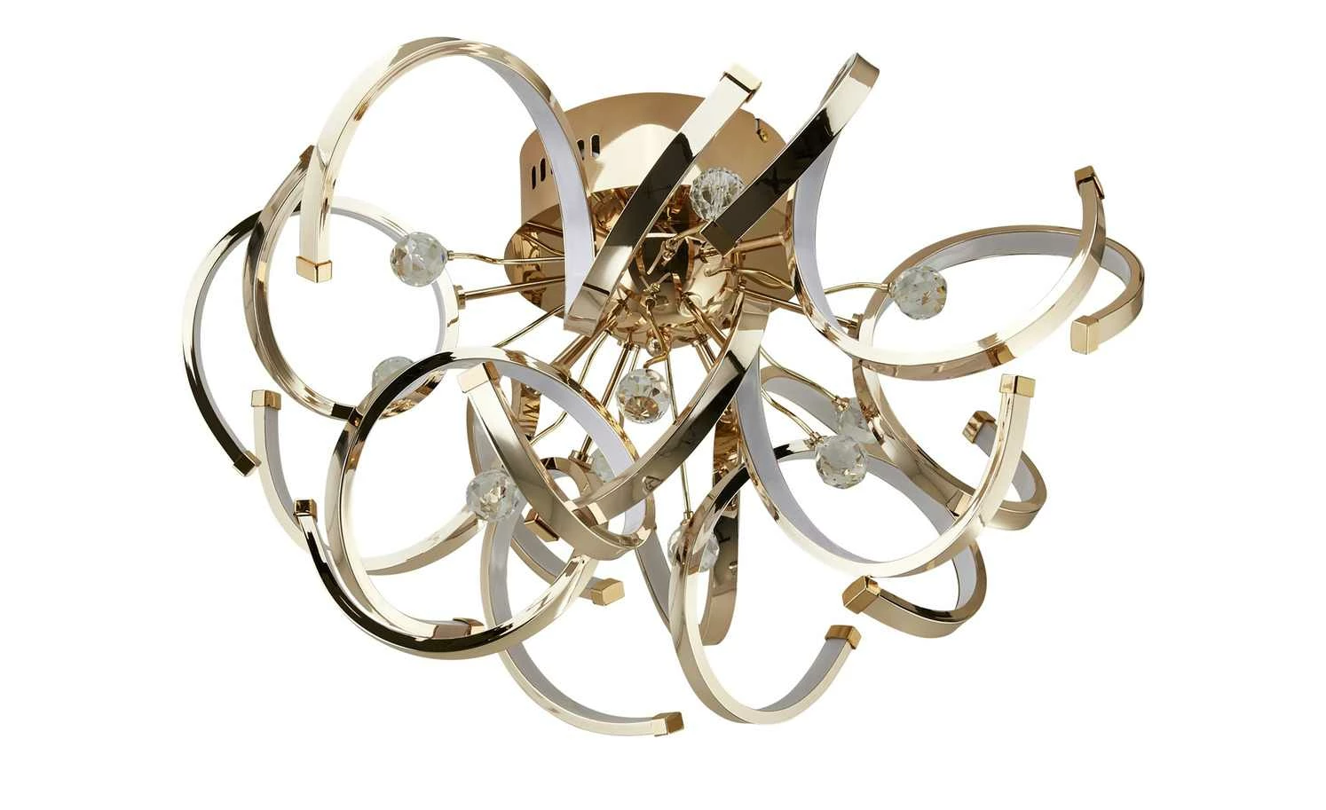 KHG LED-Deckenleuchte, goldfarben mit Kristall 4 KHG LED-Deckenleuchte, goldfarben mit Kristall – Bild 2