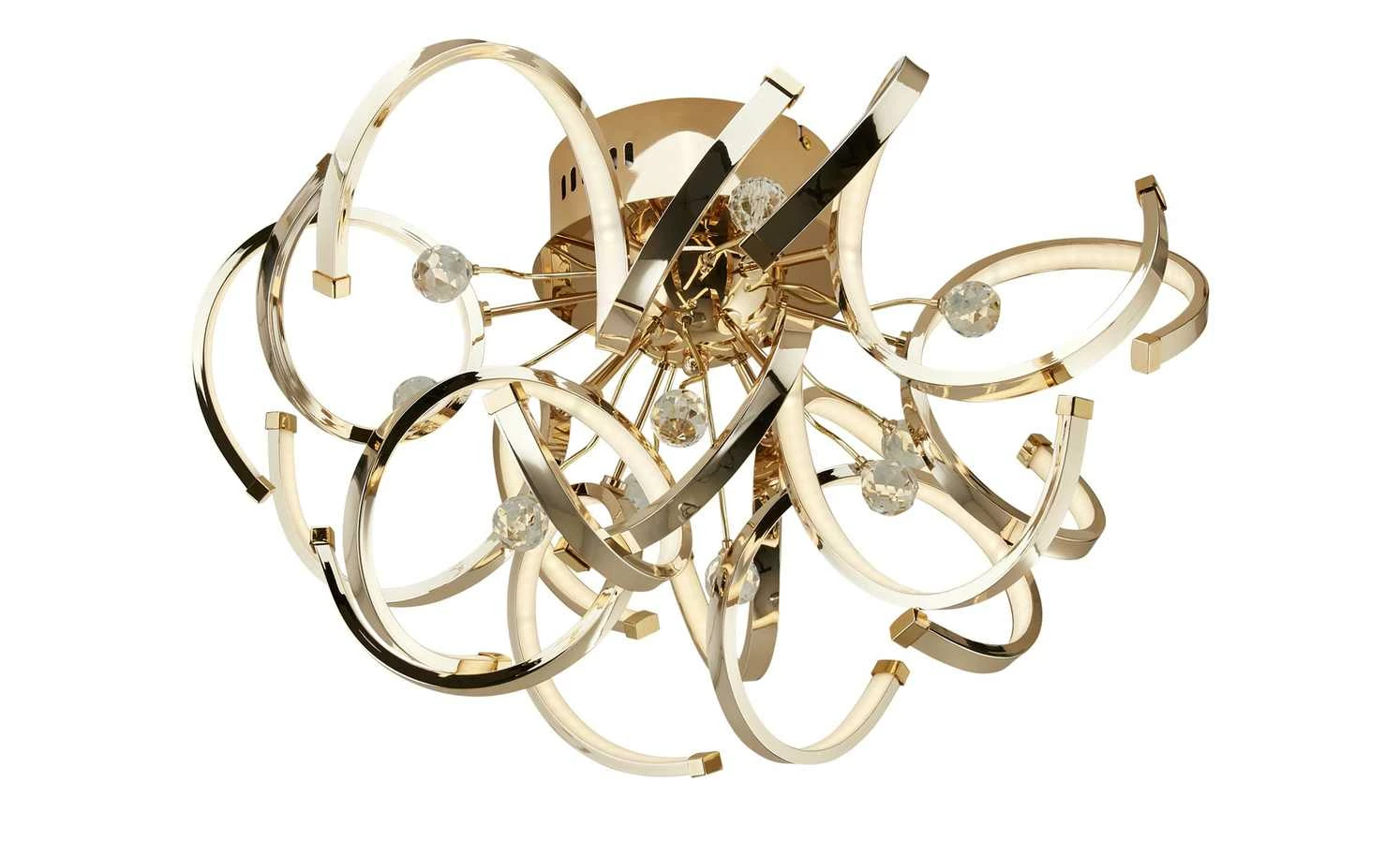 KHG LED-Deckenleuchte, goldfarben mit Kristall 3 KHG LED-Deckenleuchte, goldfarben mit Kristall