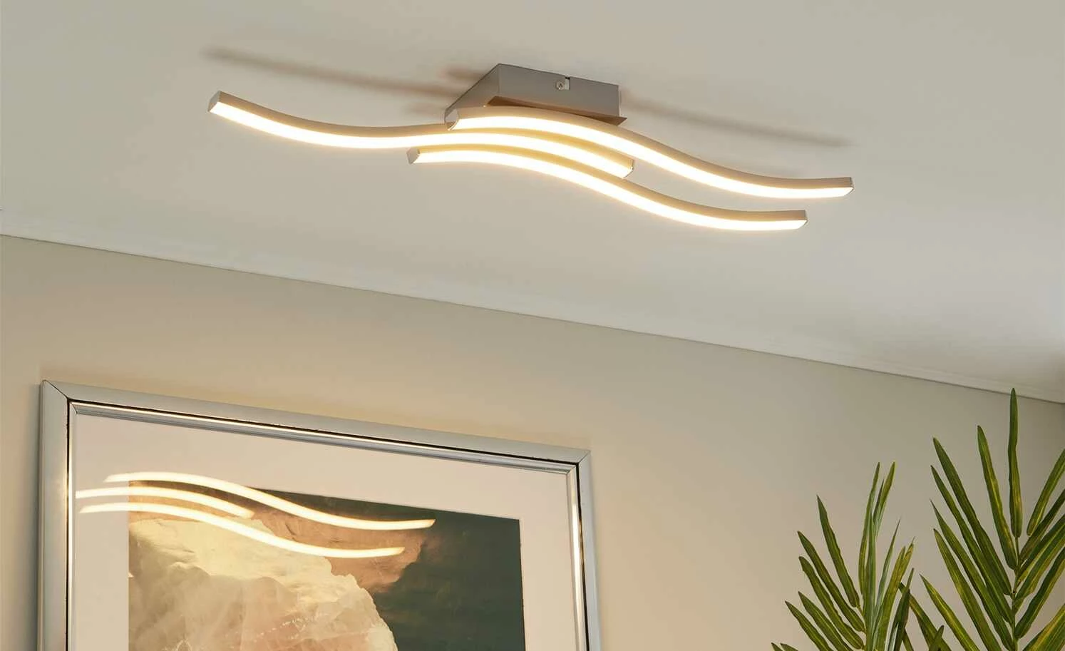 Trio LED-Deckenleuchte, 3-flammig, Nickel matt 3 Trio LED-Deckenleuchte, 3-flammig, Nickel matt