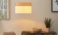 Pendelleuchte, 1-flammig, beige/Holzoptik -Innenleuchten Verkaufsladen 10689557 1 202102012243