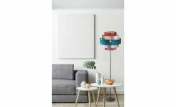 Stehleuchte, 1-flammig, Samtschirm multicolour