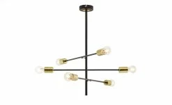 Wofi Pendelleuchte, 6-flammig, schwarz / goldfarben 17 Wofi Pendelleuchte, 6-flammig, schwarz / goldfarben -Innenleuchten Verkaufsladen 10689698 10 202103021436