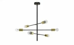 Wofi Pendelleuchte, 6-flammig, schwarz / goldfarben 19 Wofi Pendelleuchte, 6-flammig, schwarz / goldfarben -Innenleuchten Verkaufsladen 10689698 2 201901221136