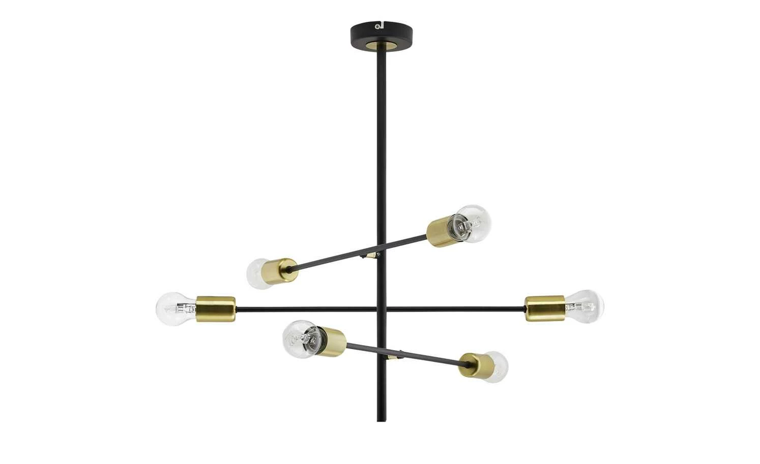 Wofi Pendelleuchte, 6-flammig, schwarz / goldfarben 9 Wofi Pendelleuchte, 6-flammig, schwarz / goldfarben – Bild 7