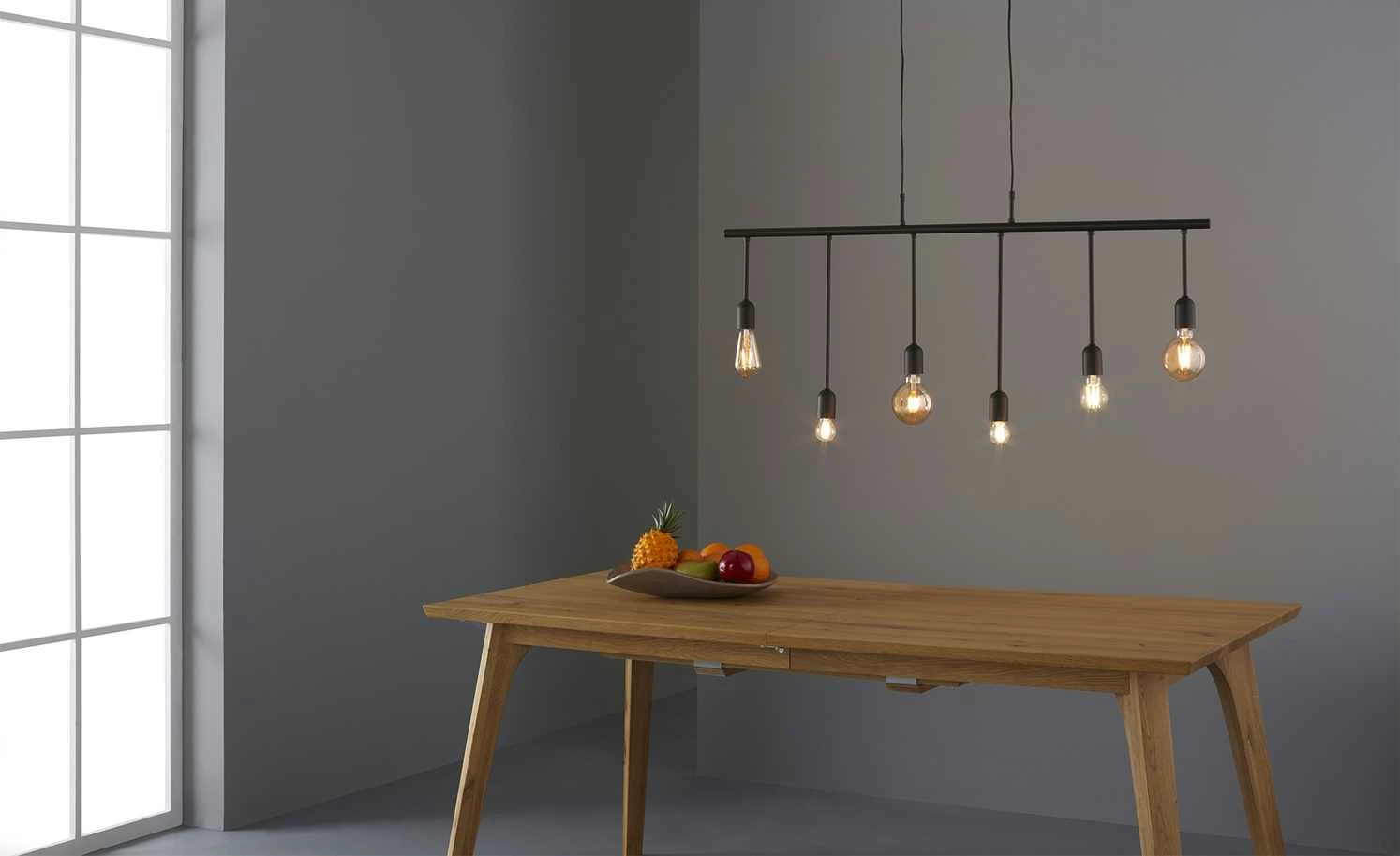 Pendelleuchte, 6-flammig, schwarz 6 Pendelleuchte, 6-flammig, schwarz – Bild 4