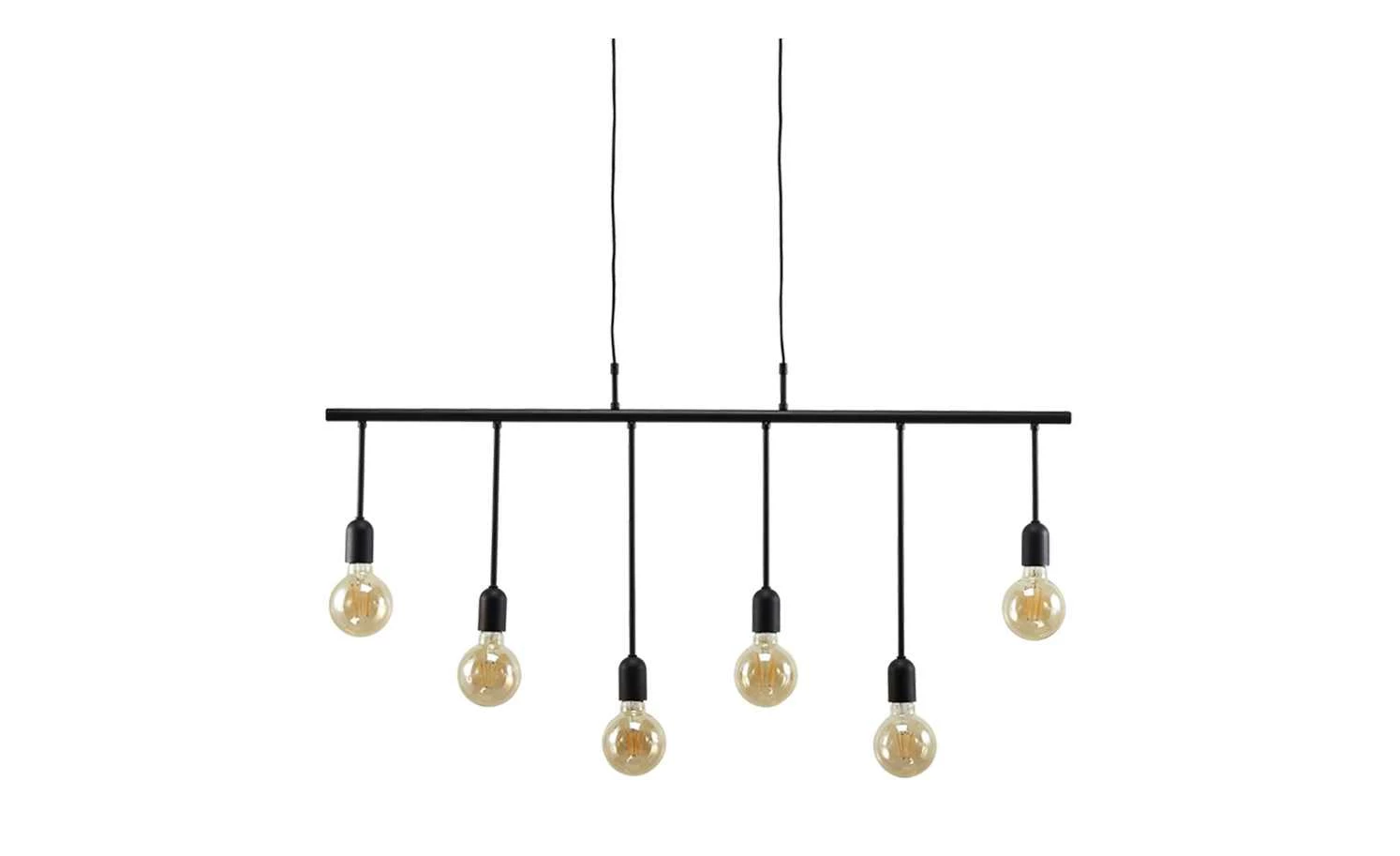 Pendelleuchte, 6-flammig, schwarz 5 Pendelleuchte, 6-flammig, schwarz – Bild 3