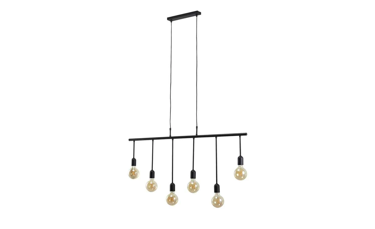 Pendelleuchte, 6-flammig, schwarz 11 Pendelleuchte, 6-flammig, schwarz – Bild 9
