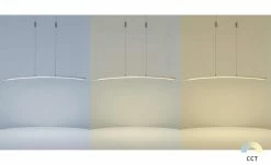 Fischer-Honsel LED-Pendelleuchte, Nickel-matt/ Glas gebogen