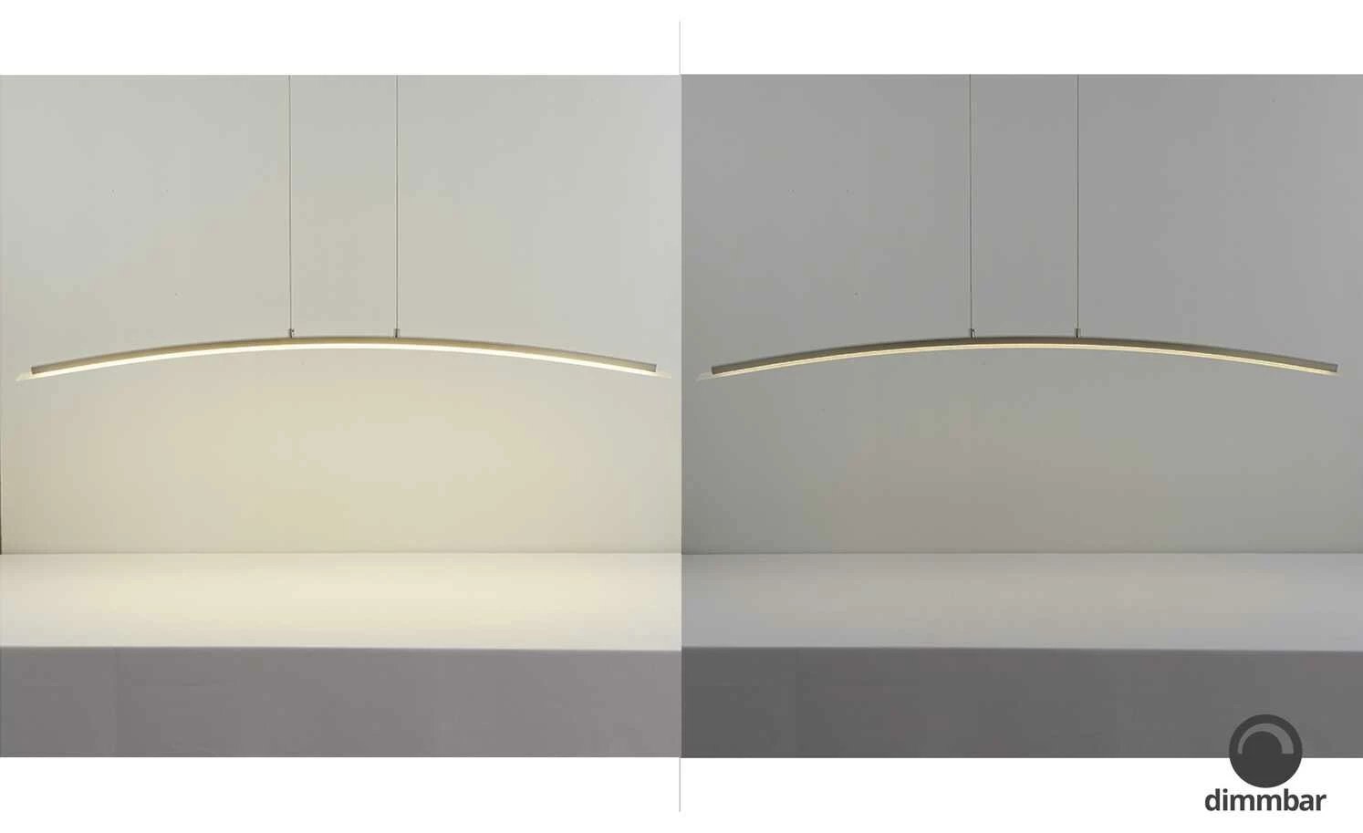 Fischer-Honsel LED-Pendelleuchte, Nickel-matt/Glas gebogen 3 Fischer-Honsel LED-Pendelleuchte, Nickel-matt/Glas gebogen