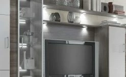 uno LED-Beleuchtungs-Set mit TV-Bühne Onyx | Graphitgrau / Eiche Trüffel sägerau (Nachbildung) -Innenleuchten Verkaufsladen 11203531 10 202106112233