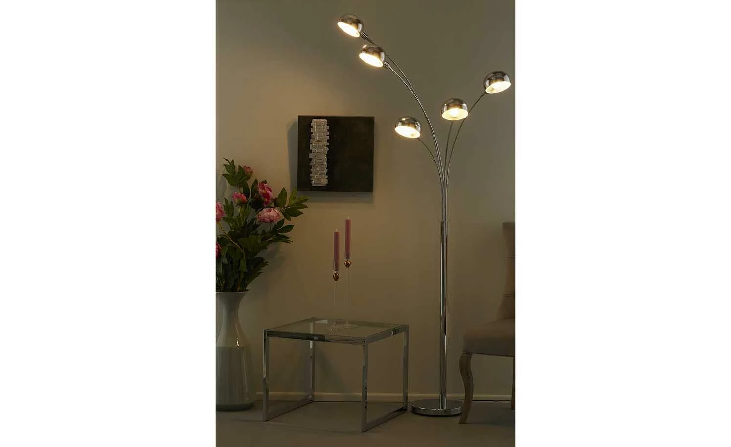 KHG Bogenleuchte, 5-flammig, chrom 3 KHG Bogenleuchte, 5-flammig, chrom