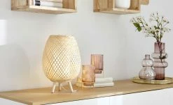 HOME STORY Tischleuchte, 1-flammig, Bambusoptik -Innenleuchten Verkaufsladen 11680543 3 202106101245