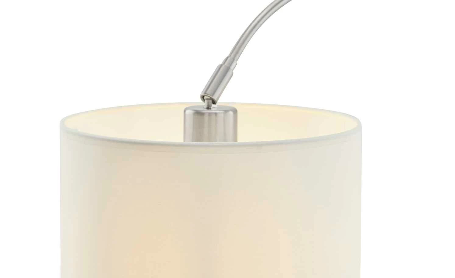 KHG Bogenleuchte, 1-flammig, Stoffschirm weiß 4 KHG Bogenleuchte, 1-flammig, Stoffschirm weiß – Bild 2