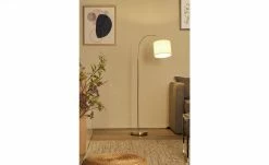 KHG Bogenleuchte, 1-flammig, Stoffschirm weiß