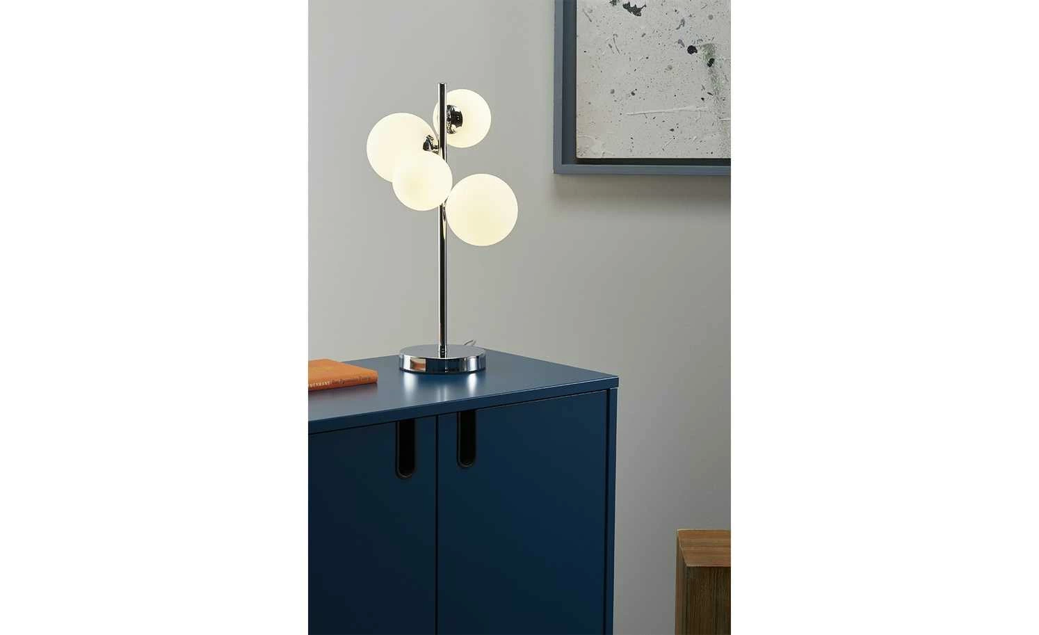 Meisterleuchten Tischleuchte, 3-flammig, mit Glaskugeln 4 Meisterleuchten Tischleuchte, 3-flammig, mit Glaskugeln – Bild 2