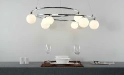 Meisterleuchten Pendelleuchte, 8-flammig, mit Glaskugeln