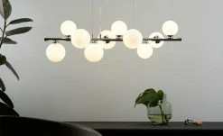 Meisterleuchten Pendelleuchte, 10-flammig, ´gerade´mit Glaskugeln