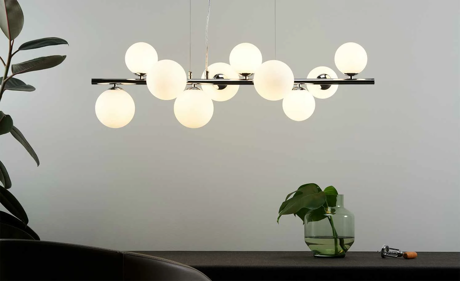 Meisterleuchten Pendelleuchte, 10-flammig, ´gerade´mit Glaskugeln 3 Meisterleuchten Pendelleuchte, 10-flammig, ´gerade´mit Glaskugeln