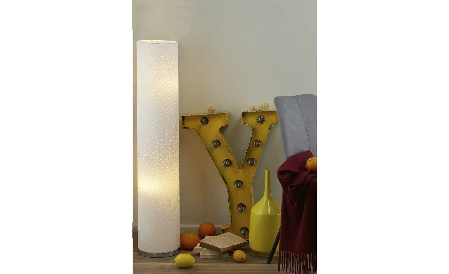 KHG Stehleuchte, 2-flammig, Stoffschirm weiß 3 KHG Stehleuchte, 2-flammig, Stoffschirm weiß