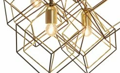 Pendelleuchte, 6-flammig, schwarz/messing Kubus -Innenleuchten Verkaufsladen 11684409 2 202006091054