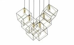 Pendelleuchte, 6-flammig, schwarz/messing Kubus -Innenleuchten Verkaufsladen 11684409 4 202006091054