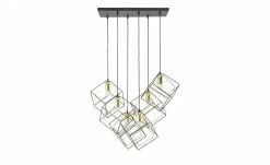 Pendelleuchte, 6-flammig, schwarz/messing Kubus -Innenleuchten Verkaufsladen 11684409 6 202006091054