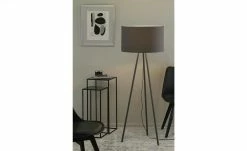 Stehleuchte, 1-flammig, Stoffschirm grau